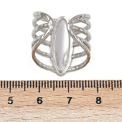 Horse Eye 304 Stainless Steel Enamel Cuff Rings for Women RJEW-G355-04P-02-1