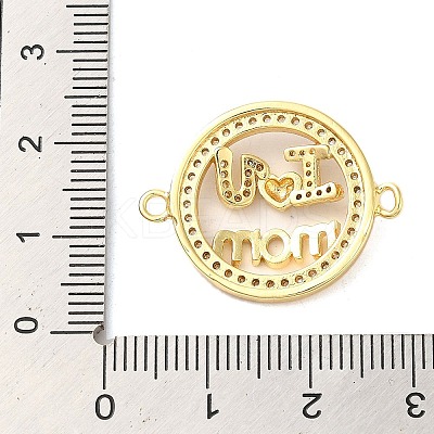 Brass Micro Pave Clear Cubic Zirconia Mama Connector Charms FIND-Z041-12B-1