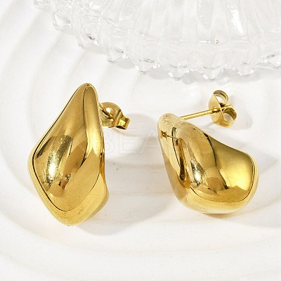 304 Stainless Steel Teardrop Stud Earrings for Women EJEW-S272-03G-1