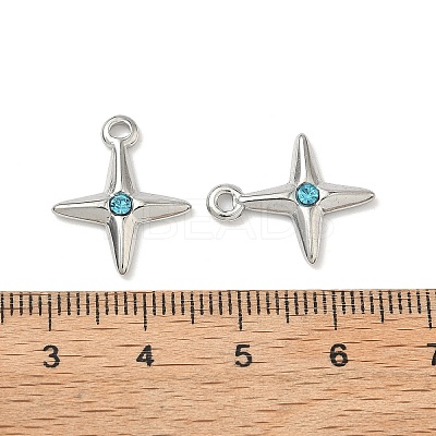 304 Stainless Steel Rhinestone Pendants STAS-L308-04A-P-1