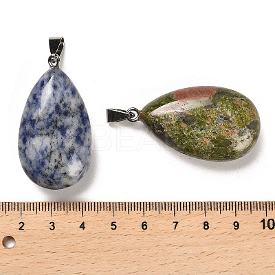 Natural & Synthetic Mixed Gemstone Pendants G-M424-07P-1