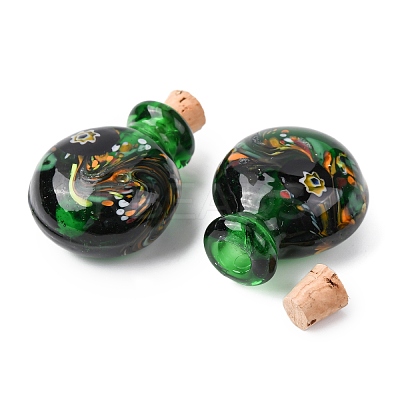 Handmade Lampwork Perfume Bottle Pendants LAMP-H072-01A-1