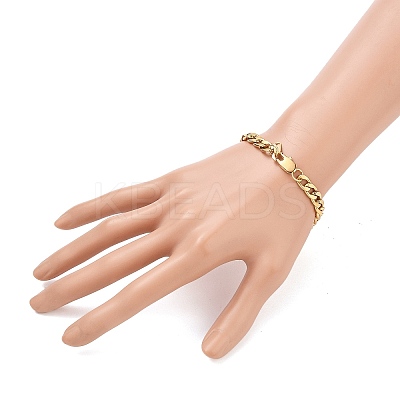 Woman's 304 Stainless Steel Cuban Link Chain Bracelets X-BJEW-JB05611-01-1