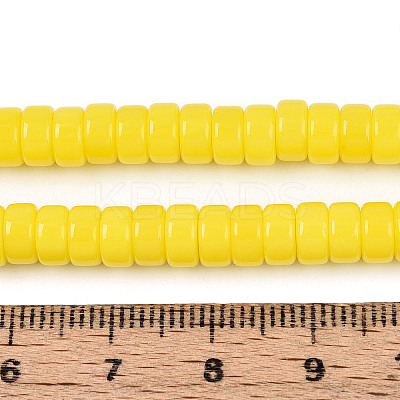 Opaque Solid Color Glass Beads Strands GLAA-N026-3x6mm-03-1