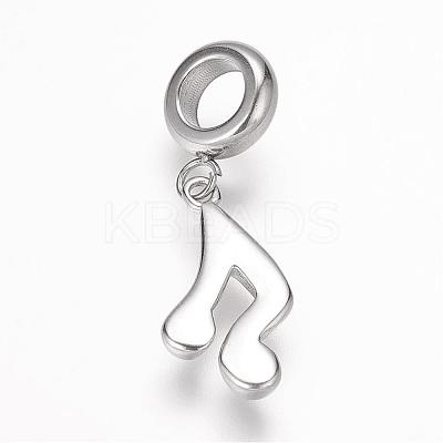 Tarnish Resistant 304 Stainless Steel European Dangle Charms OPDL-K001-20AS-1
