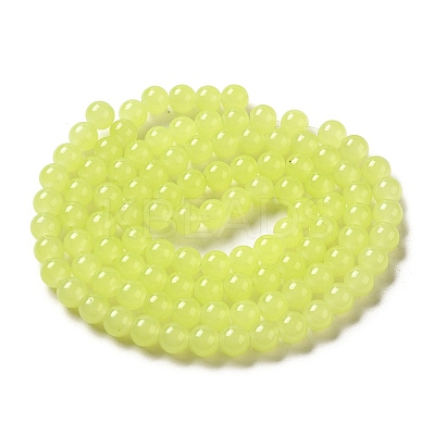 Imitation Jade Glass Beads Strands X-DGLA-S076-8mm-17-1