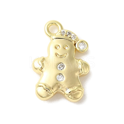Brass Micro Pave Cubic Zirconia Charms KK-P278-10G-1