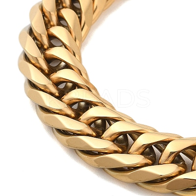 Ion Plating(IP) 304 Stainless Steel Cuban Link Chain Bracelets for Men BJEW-B093-03G-1