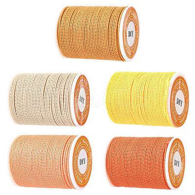 5 Rolls 5 Colors Round Waxed Polyester Cord YC-FS0001-02B-1
