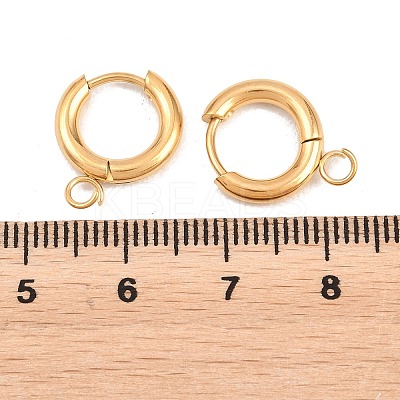 316 Stainless Steel Huggie Hoop Earring Findings X-EJEW-B158-01A-G-1