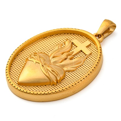 Religion Golden Tone 304 Stainless Steel Pendants LS-STAS-K289-01G-02-1