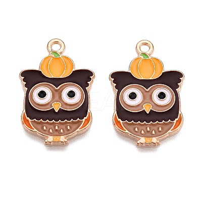 Thanksgiving Day Theme Alloy Enamel Pendants X-ENAM-T020-35D-1