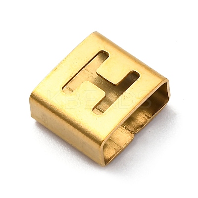 Ion Plating(IP) 304 Stainless Steel Square Slide Charms STAS-L132-04H-G-1
