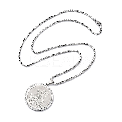 201 Stainless Steel Rhinestone Pendant Necklaces for Women LS-NJEW-U021-03P-1