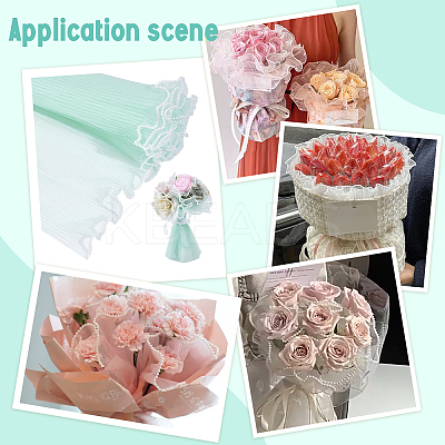 4M Polyester Pleated Lace Trim OCOR-WH0088-24A-1