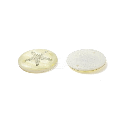 Natural Freshwater Shell Connector Charms SHEL-XCP0001-05-1