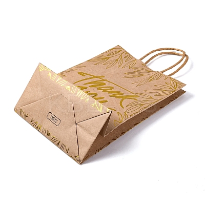 Gold Stamp Thank You Printed Paper Gift Tote Bags ABAG-Q055-03D-1