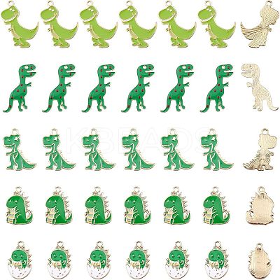 50Pcs 5 Style Alloy Enamel Pendants ENAM-NB0001-78-RS-1