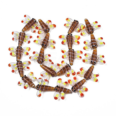 Autumn Theme Handmade Lampwork Beads Strands LAMP-Q031-017D-1