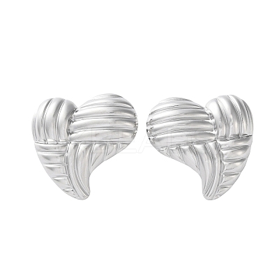 304 Stainless Steel Stud Earrings for Women LS-EJEW-K306-03P-1