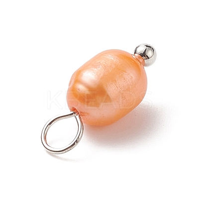 Dyed Natural Cultured Freshwater Pearl Rice Charms PALLOY-JF01948-02-1