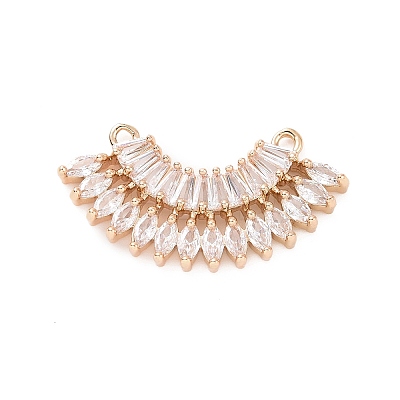 Brass Pave Clear Cubic Zirconia Connector Charms LS-ZIRC-K088-17KCG-1