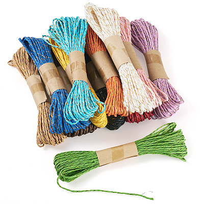 12 Rolls 12 Colors Twisted Straw Paper Cords OCOR-TA0002-96-1
