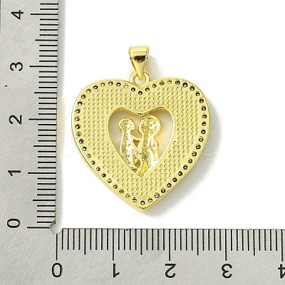 Mother's Day Brass Micro Pave Clear Cubic Zirconia Pendants KK-H472-13G-07-1