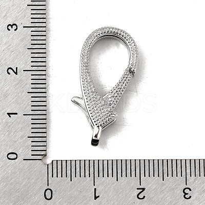Brass Clear Cubic Zirconia Lobster Claw Clasps KK-Z078-49B-P-1