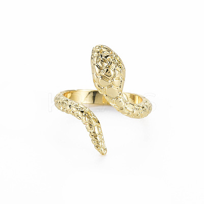 Snake Shape Rack Plating Alloy Cuff Rings RJEW-Q163-012A-RS-1
