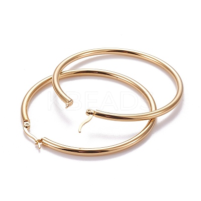 201 Stainless Steel Big Hoop Earrings LS-EJEW-F205-14G-C-1
