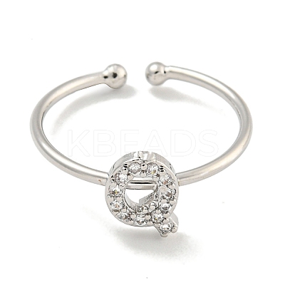 Rack Plating Brass Open Cuff Rings for Women RJEW-F162-02P-Q-1