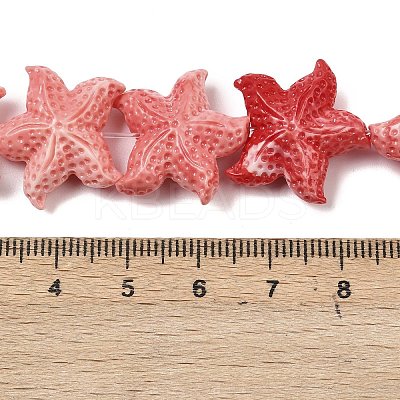 Synthetic Coral Dyed Beads Strands SHEL-Z003-04A-1