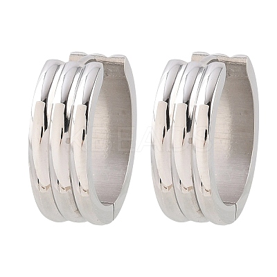 304 Stainless Steel Textured Hoop Earrings EJEW-L307-09P-02-1
