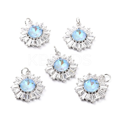 Brass Micro Pave Cubic Zirconia Pendants ZIRC-O044-21B-P-1