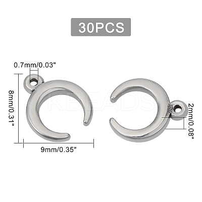 30Pcs 304 Stainless Steel Charms STAS-DC0005-42-1