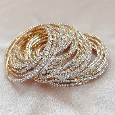 Brass Rhinestone Tennis Bracelets WG6EB7A-04-1