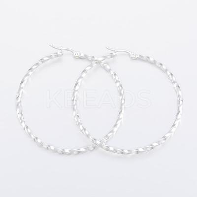 304 Stainless Steel Big Hoop Earrings EJEW-H327-03F-1