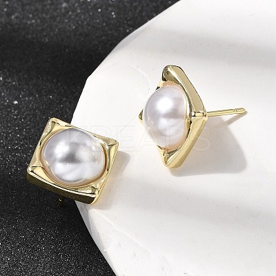 Brass Stud Earring EJEW-H180-02G-1