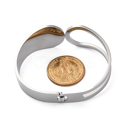 304 Stainless Steel Hinged Bangles for Women STAS-Z114-09P-1