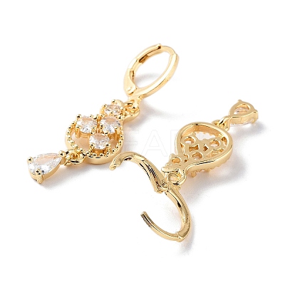 Rack Plating Golden Brass Dangle Leverback Earrings EJEW-A030-01C-G-1
