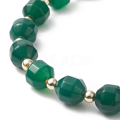 Natural Lava Rock & Dyed Agate Beaded Stretch Bracelet Sets BJEW-JB09181-1