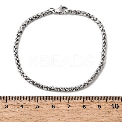 Tarnish Resistant 304 Stainless Steel Wheat Chain Bracelets BJEW-M187-12-G-1