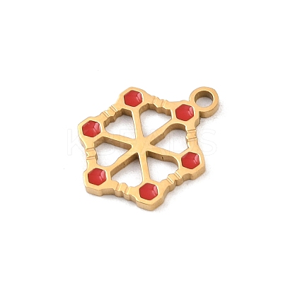 Christmas 304 Stainless Steel Enamel Pendants STAS-B116-03F-G-1