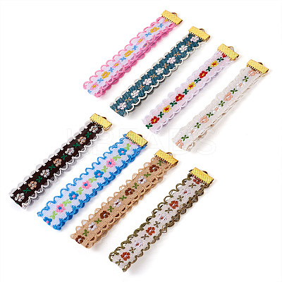 8Pcs 8 Colors  Ethnic Style Polyester Jacquard Flower Pendant Decorations FIND-TA0004-53-1