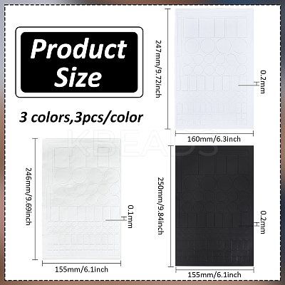 9Pcs 3 Styles PVC Waterproof Self-adhesive Stickers STIC-BC0001-08-1
