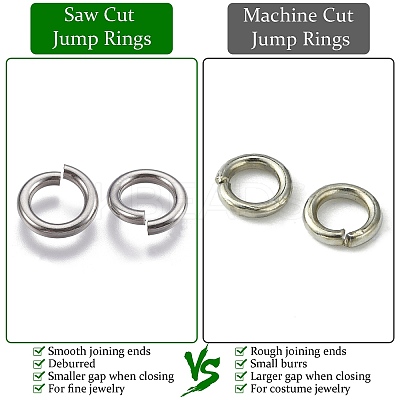 Rhodium Plated 925 Sterling Silver Saw Cut Open Jump Rings STER-F036-02P-0.9x5mm-1