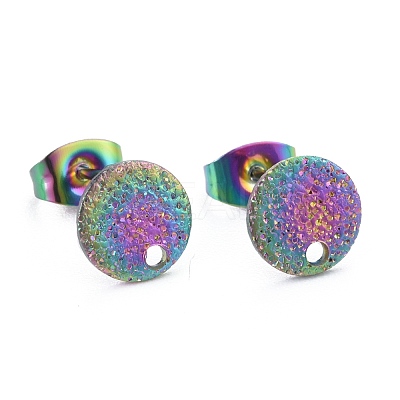 Ion Plating(IP) 304 Stainless Steel Stud Earring Findings STAS-Z021-A-01MC-1