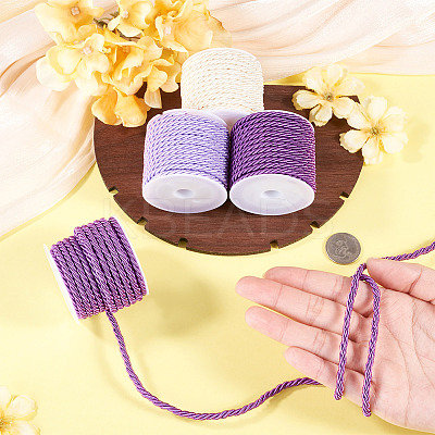 4 Rolls 4 Colors Round Polyester Cord OCOR-TA0003-88C-1