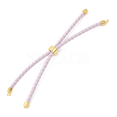 Adjustable Round Braided Microfiber Leather Cord Bracelet Making KK-CBAC260-01G-28-1